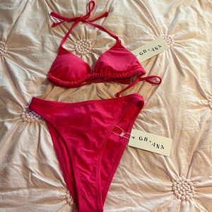brand new grey bandit x ana bright pink bikini